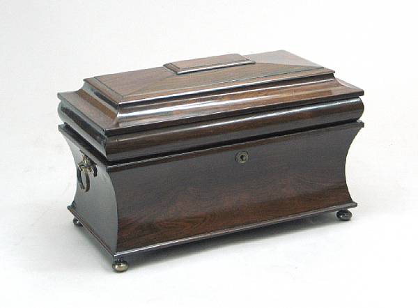 Appraisal: An William IV rosewood tea caddy second quarter th century