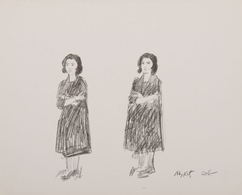 Appraisal: ALEX KATZ b DOUBLE PORTRAIT Lithograph in black on wove