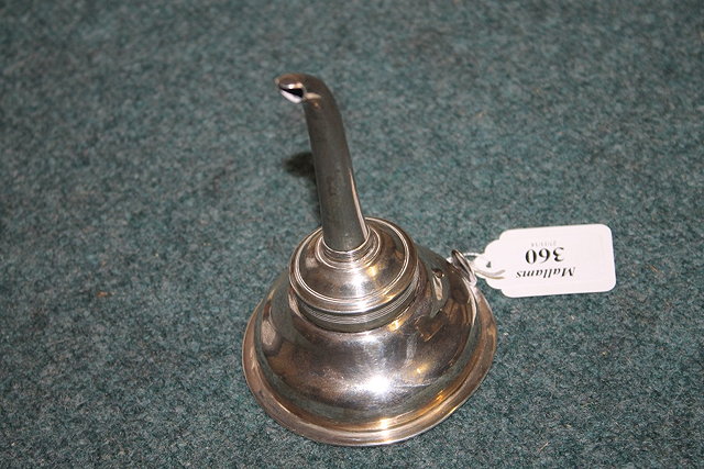 Appraisal: A GEORGIAN SILVER WINE FUNNEL of plain form with reeded