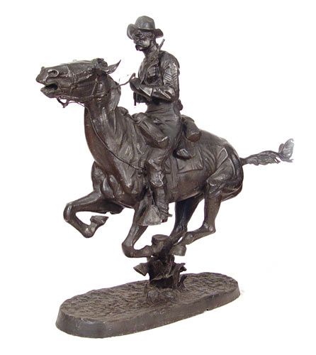 Appraisal: LARGE REMINGTON STATUE Modern interpretation '' high x '' x