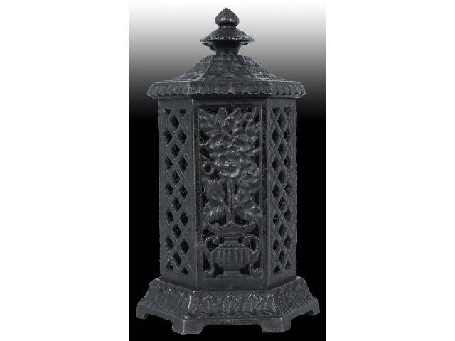 Appraisal: Cast Iron Space Heater Flowers Still Bank Description Made in