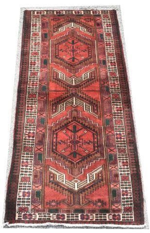 Appraisal: Hand-tied Persian Kazak runner rug approx ' l ' w