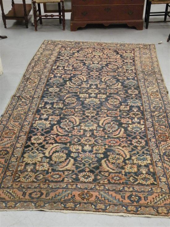 Appraisal: Antique Persian Gorevan scatter rug blue field with three borders