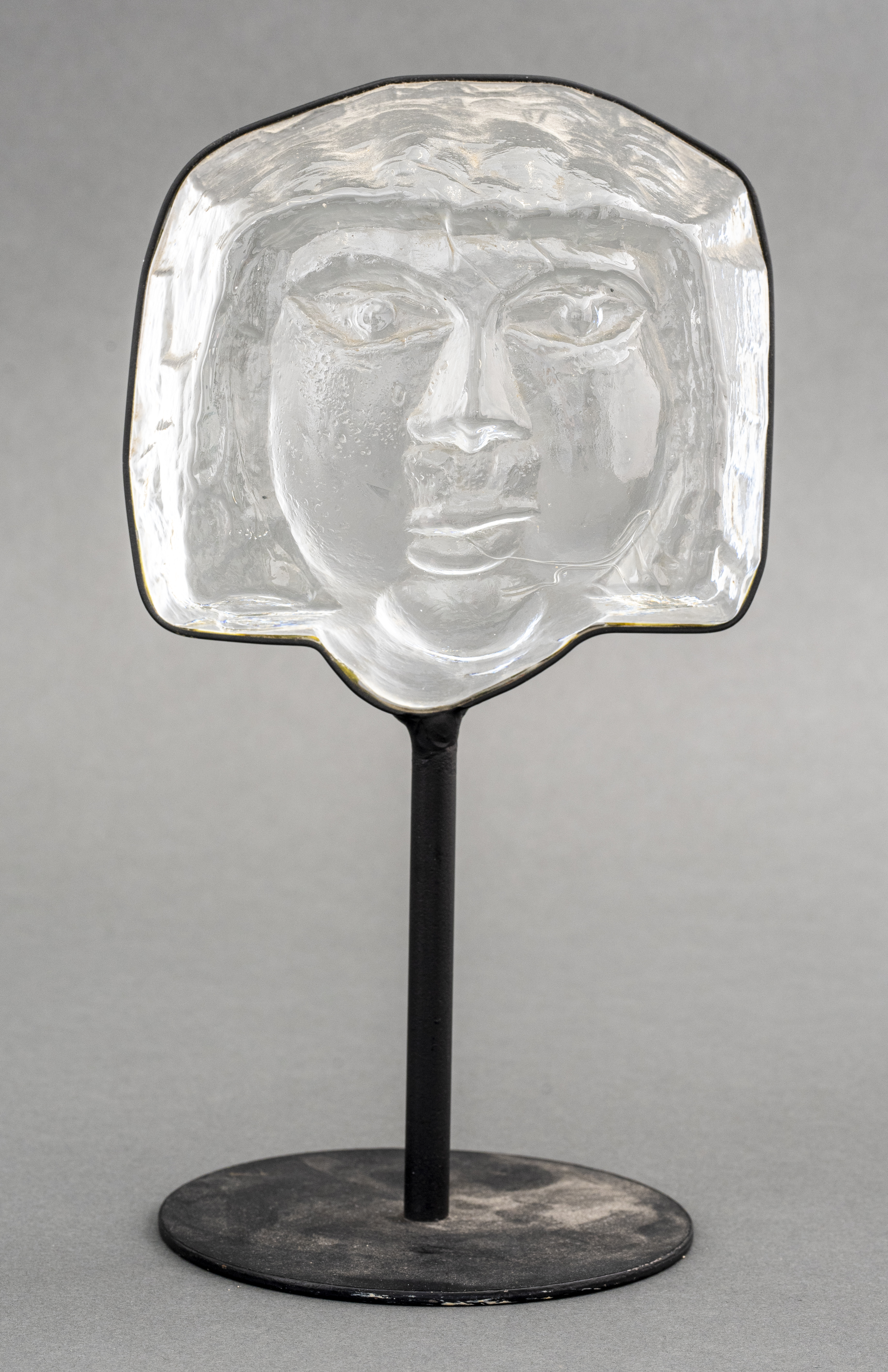 Appraisal: HOGLUND KOSTA BODA MODERN GLASS FACE SCULPTURE Erik Hoglund for