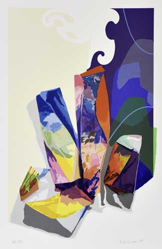 Appraisal: SAM GILLIAM - Untitled Color screenprint x mm x inches