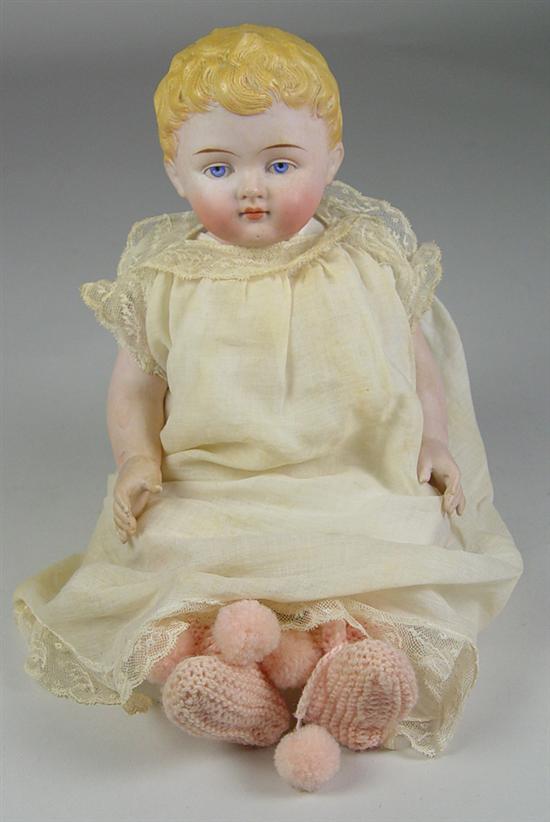 Appraisal: German All-Bisque Character Baby Blue painted eyes stroked brow closed