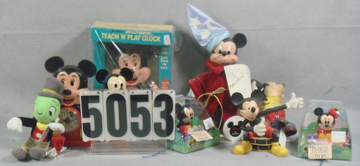 Appraisal: Disney Mickey Mouse lot clocks bobble heads figurines plush porcelain