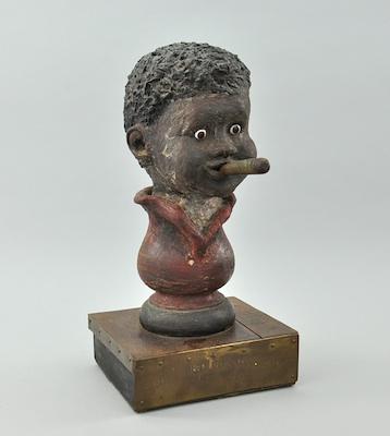 Appraisal: A Cigar Store Display Head ca th Century A black