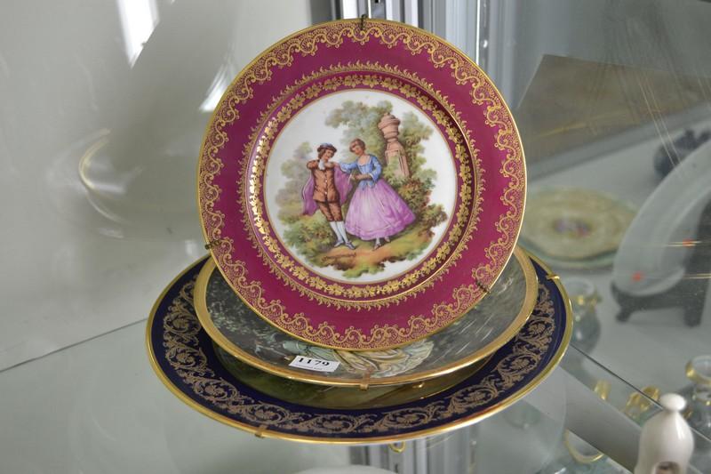 Appraisal: THREE LIMOGES CABINET PLATES