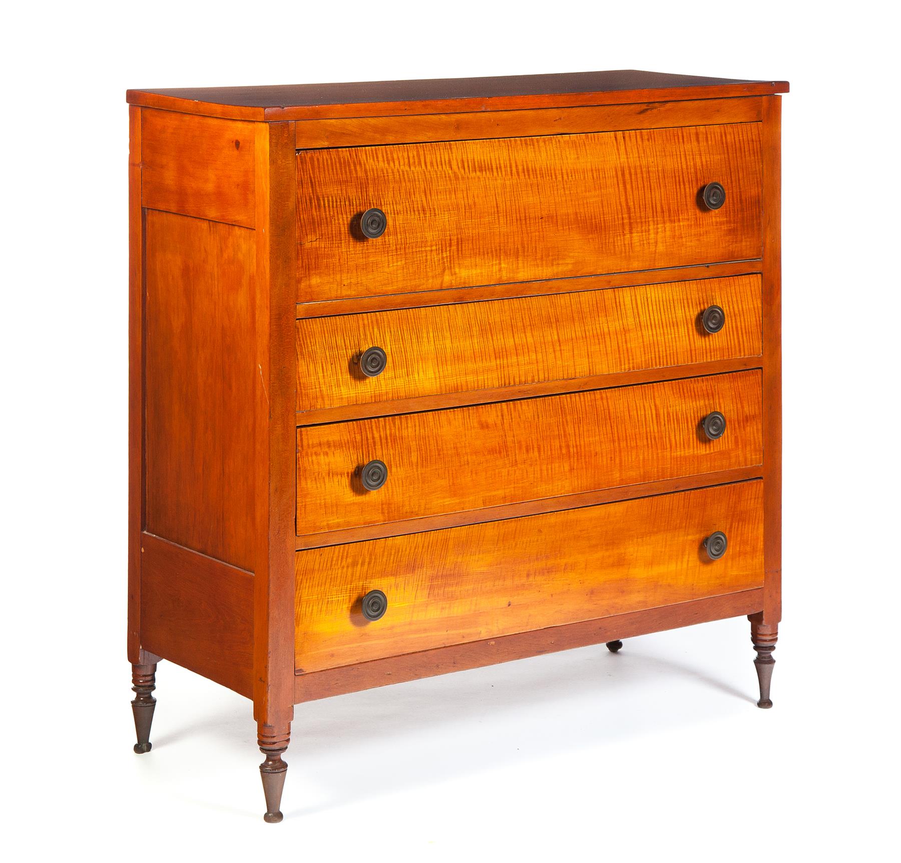 Appraisal: AMERICAN SHERATON BUTLER'S CHEST Second quarter- th century Tiger stripe