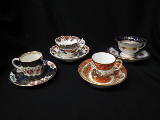 Appraisal: Early Porcelain Cups Saucers Derby Old Paris style others all