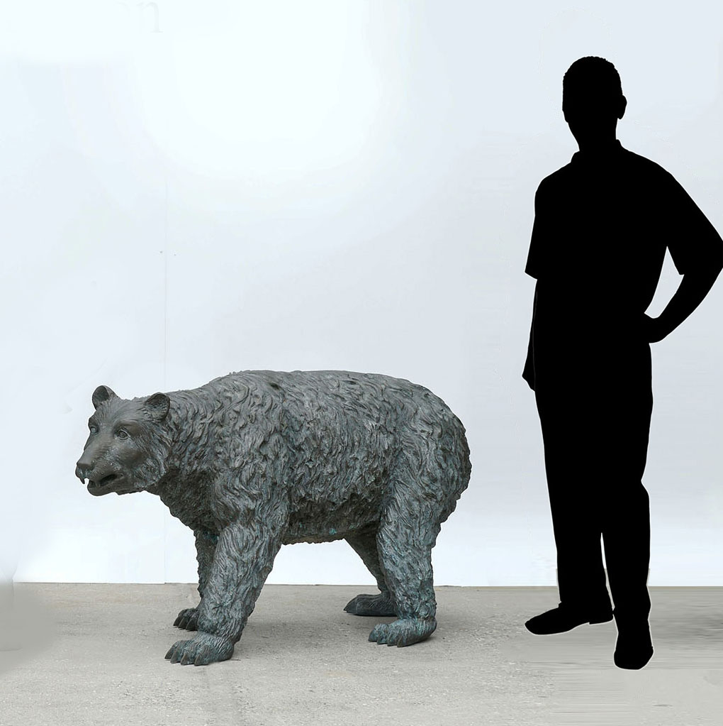 Appraisal: LARGE BRONZE BEAR SCULPTURE Approx '' h x '' l