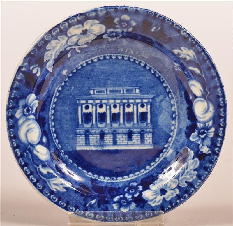 Appraisal: Historical Staffordshire Blue Transfer Cup Plate Historical Staffordshire Blue Transfer