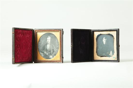 Appraisal: TWO SIXTH PLATE DAGUERREOTYPE PORTRAITS OF MEN American ca -