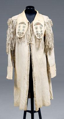 Appraisal: th century fringed buckskin jacket sinew and thread sewn buckskin