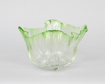 Appraisal: A Steuben Grotesque Glass Bowl Green to clear glass bowl