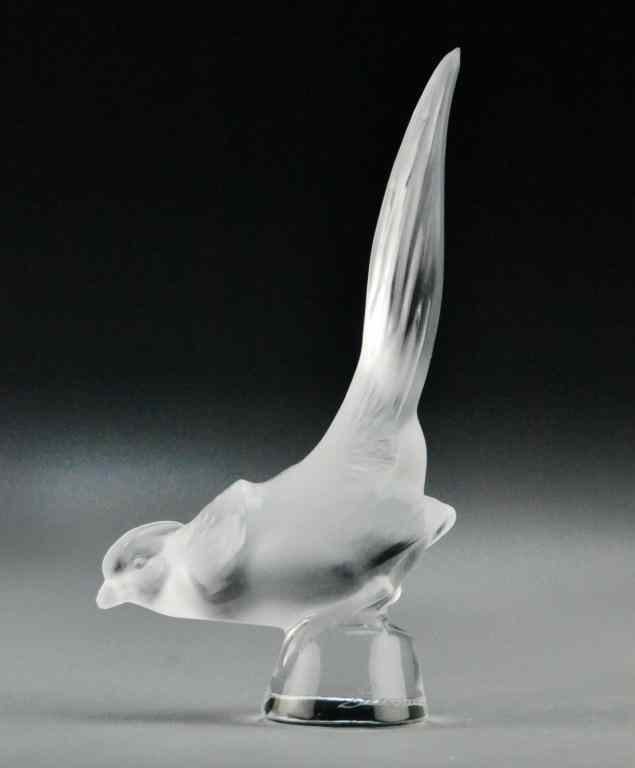 Appraisal: Lalique Glass PheasantFrench glass figurine of pheasant with tail in