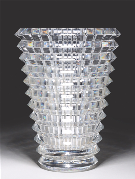 Appraisal: Tall Baccarat crystal eye pattern vase of oval form the