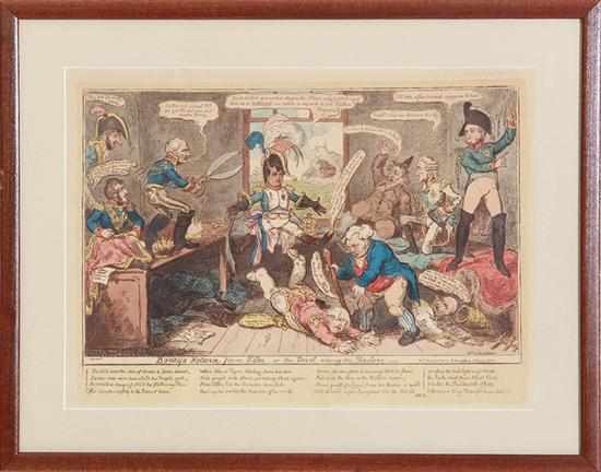 Appraisal: Cruikshank caricatures British th century EIGHT WORKS EMPEROR BONEY BONEY'S