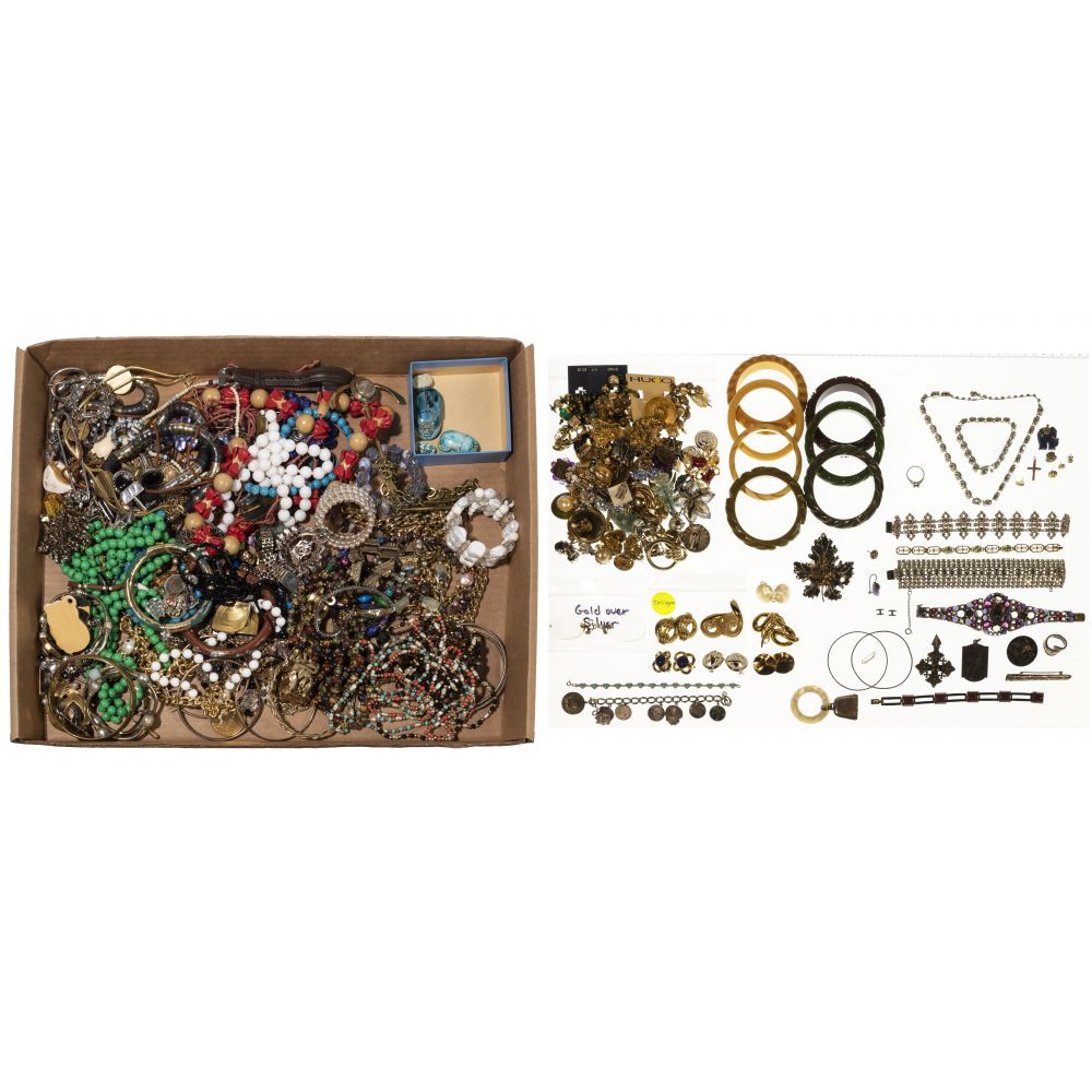 Appraisal: PLATINUM GOLD SILVER DESIGNER AND COSTUME JEWELRY ASSORTMENTIncluding in platinum