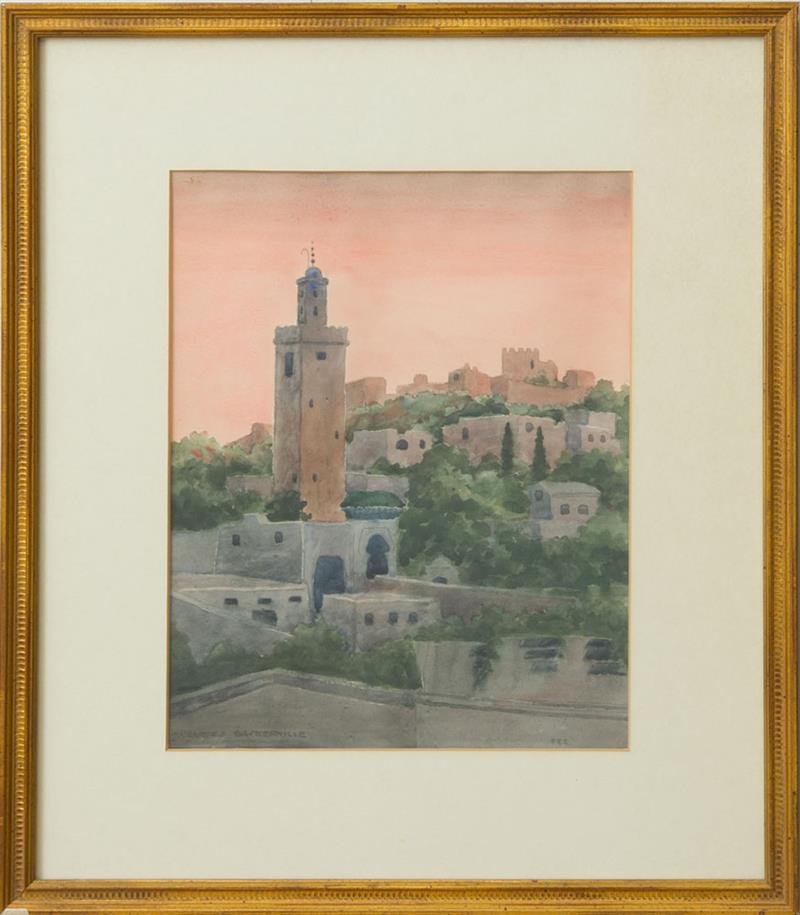 Appraisal: CHARLES BASKERVILLE - SUNSET IN FEZ Watercolor on paper signed