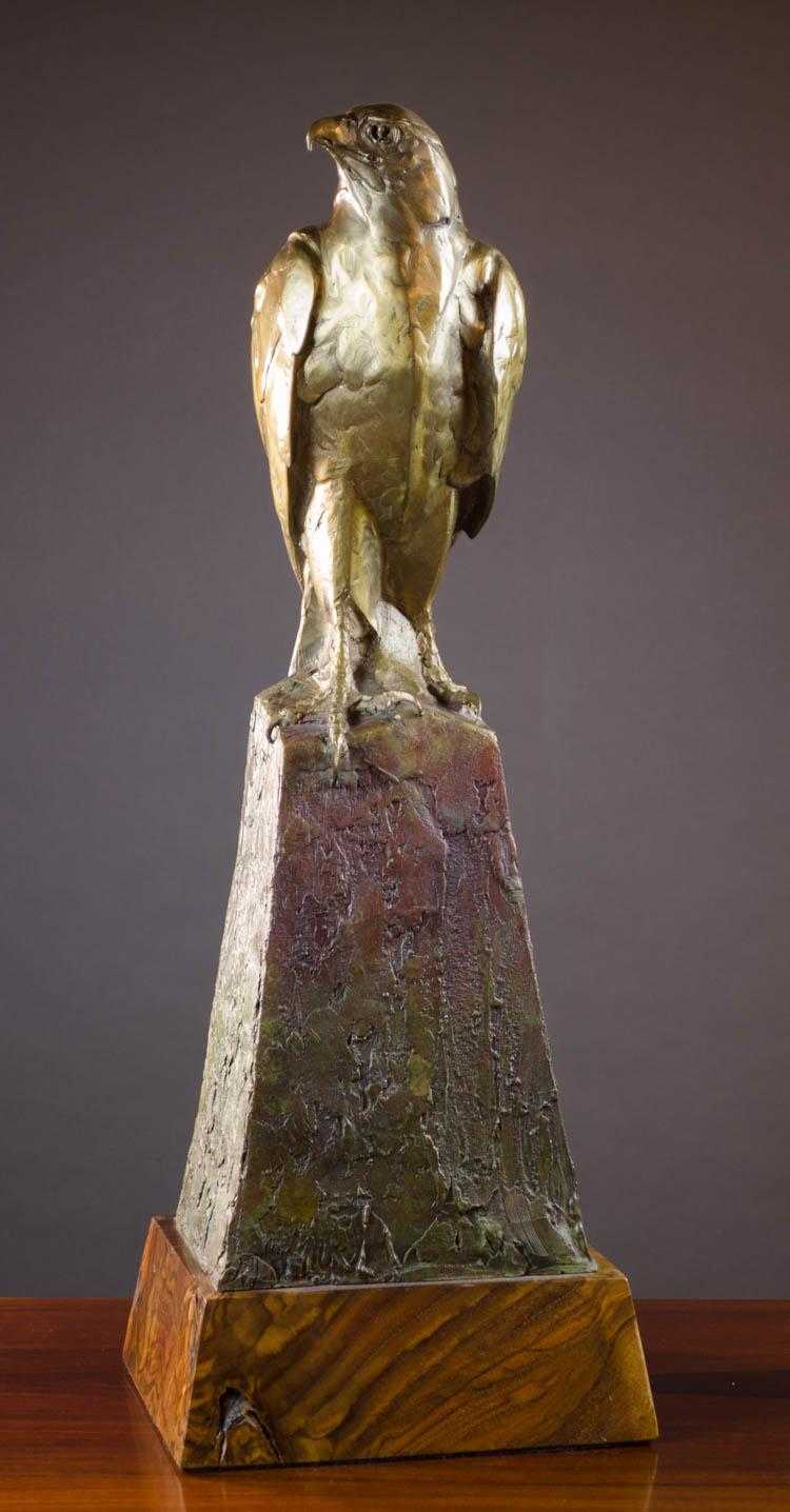 Appraisal: DAN CHEN BRONZE SCULPTURE China th century Hawk View edition