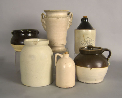 Appraisal: Six pieces of miscellaneous stoneware late th early th c