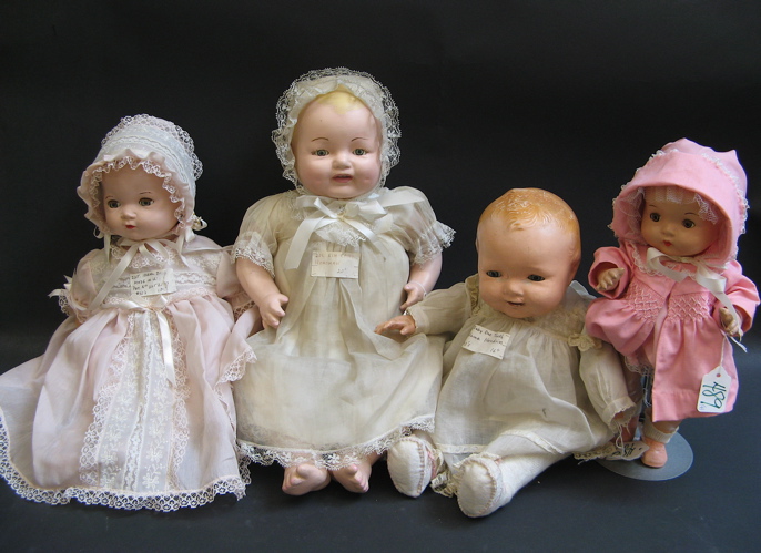 Appraisal: FOUR AMERICAN - COMPOSITION GIRL DOLLS including two Horsman dolls