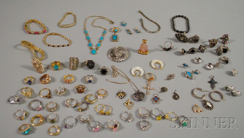 Appraisal: Group of Assorted Jewelry Items Including Sterling Marcasite and Gold