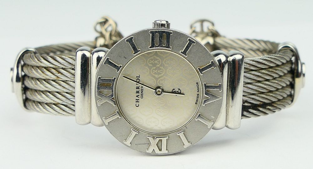 Appraisal: LADIES CHARRIOL POLISHED STAINLESS WATCH Roman numeral on outside Swiss