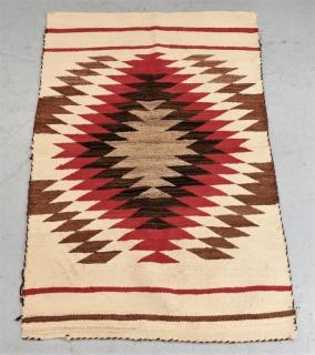 Appraisal: Native American Navajo Wool Eye Dazzler Rug UNITED STATES EARLY