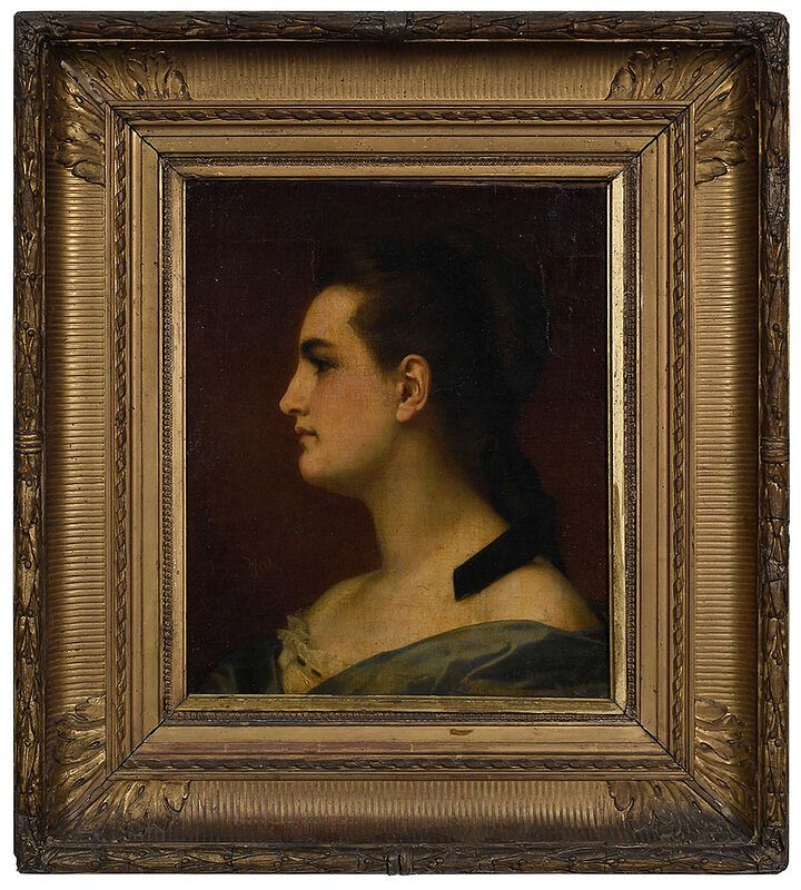 Appraisal: Attributed to Hugues Merle French - Woman with Black Ribbon