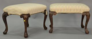 Appraisal: Henredon pair of Georgian style footstools ht top x Henredon