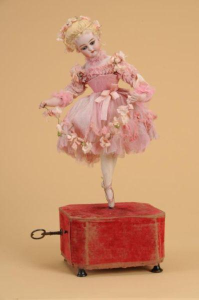 Appraisal: Roullet Decamps Ballerina Automaton France ca bisque socket head and