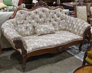 Appraisal: American Rococo Revival settee circa having a serpentine crestrail centered