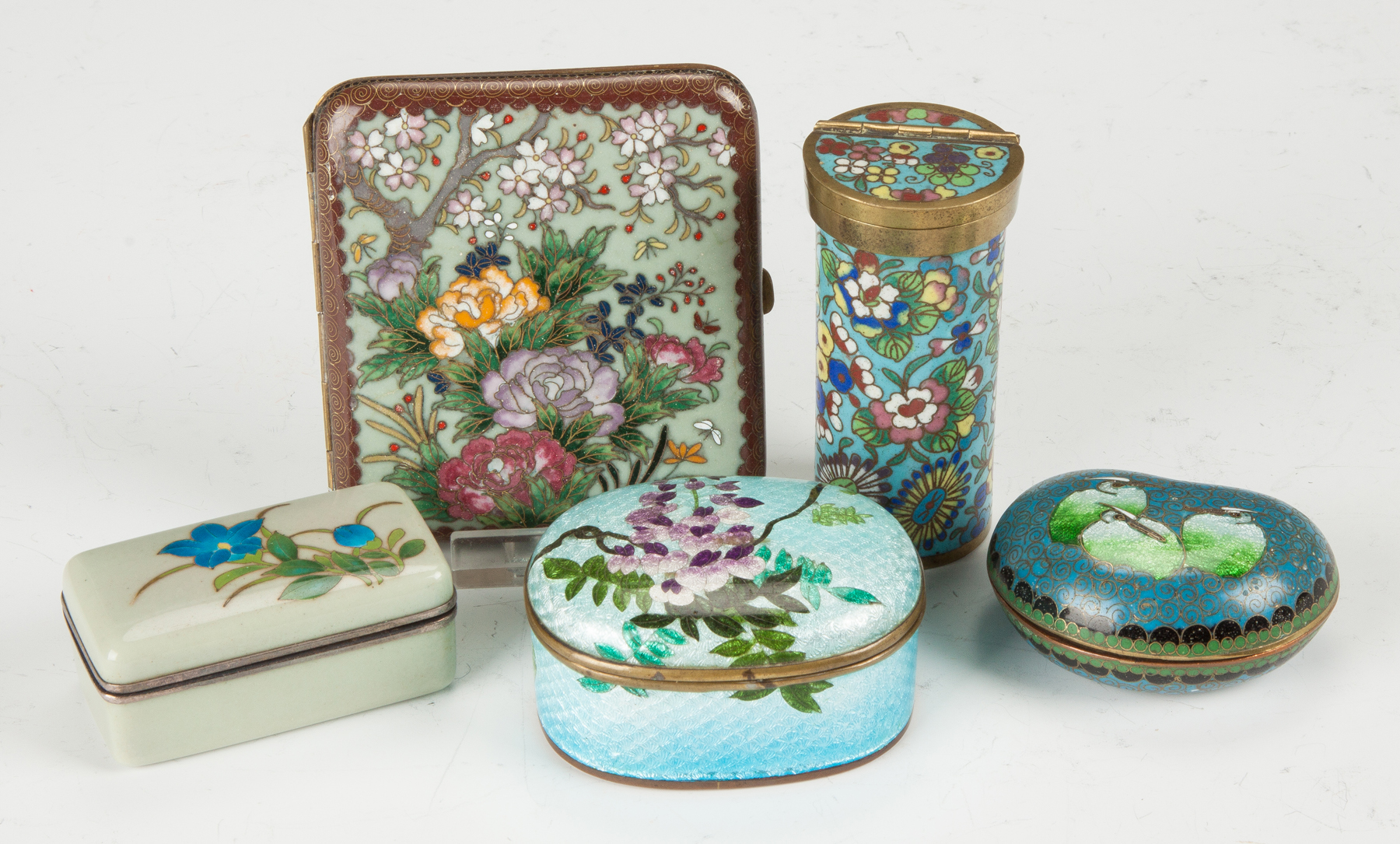 Appraisal: Group of Asian Enameled Cloisonn Boxes