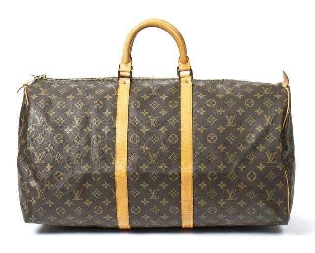 Appraisal: Louis Vuitton Keepall duffle bag in monogram coated canvas with