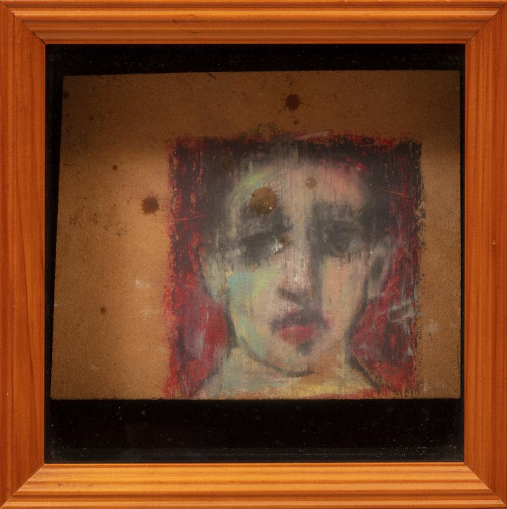 Appraisal: David Harouni Iranian New Orleans b Untitled Face mixed media