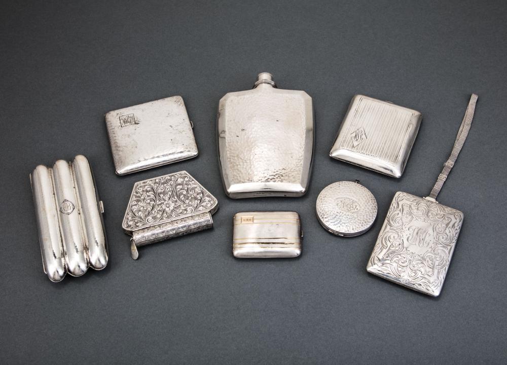 Appraisal: Group of Small American Sterling Silver Cases early th c