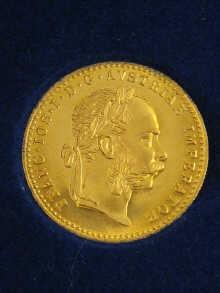 Appraisal: An Austrian fine gold coin in presentation case dated grams