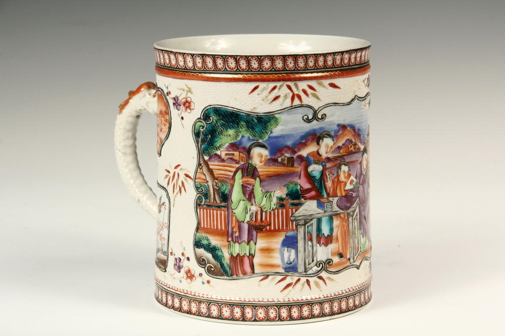 Appraisal: CHINESE PORCELAIN TANKARD - Oversize Chinese Tankard with cylindrical body