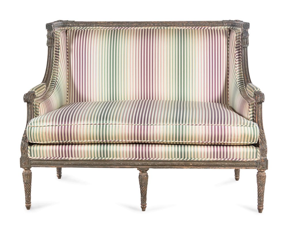 Appraisal: A Louis XVI Style Painted Settee A Louis XVI Style