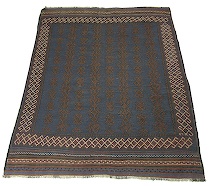 Appraisal: Turkoman Kilim Rug This Kilim rug features a navy blue