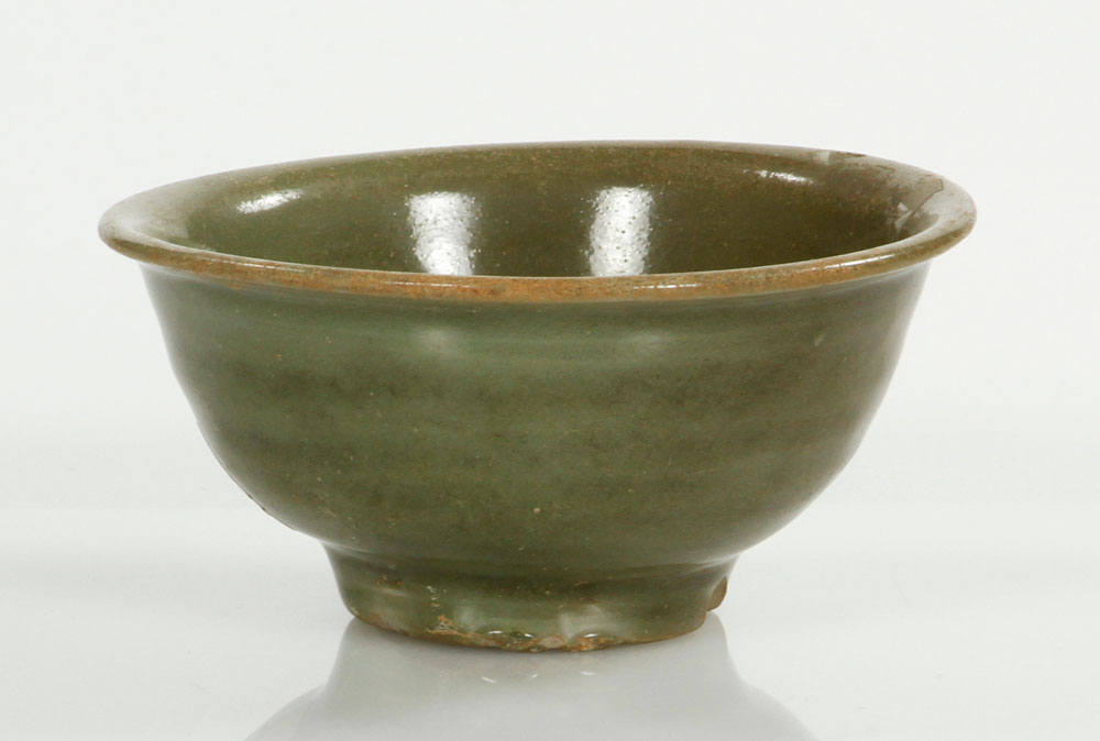 Appraisal: - Chinese Celadon Bowl Chinese celadon bowl with flower decoration