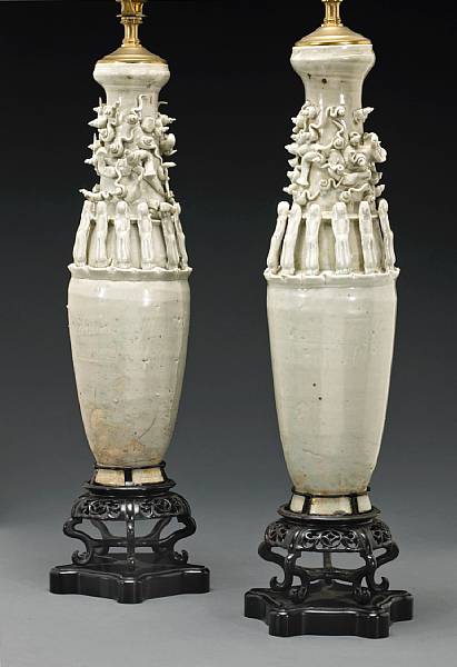 Appraisal: A pair of Chinese yingqing glazed vessels Song dynasty Each