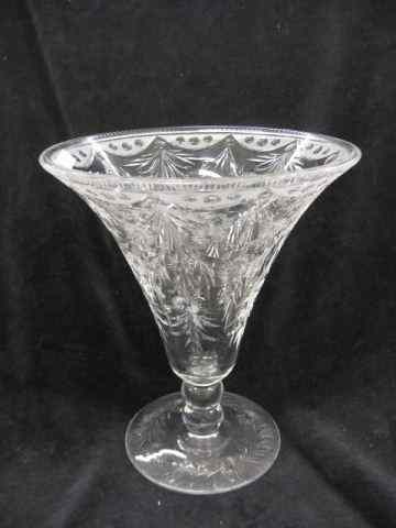 Appraisal: Libbey Cut Glass Vase rock crystal style cut floral ''