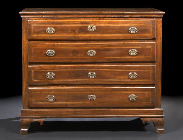 Appraisal: Italian Oak Chest the banded rectangular top above a case