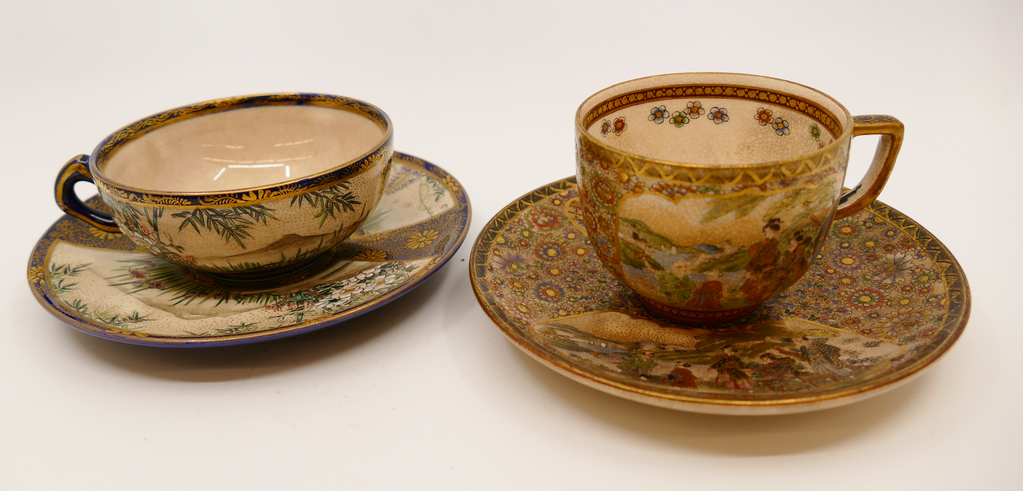 Appraisal: pc Fine Japanese Satsuma Cup Saucers- ''