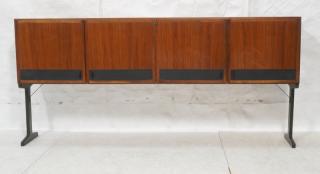 Appraisal: Milo Baughman style Four Door Cabinet Black stee Milo Baughman