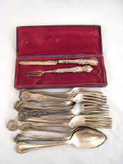 Appraisal: A quantity of silver flatware wt g together with a